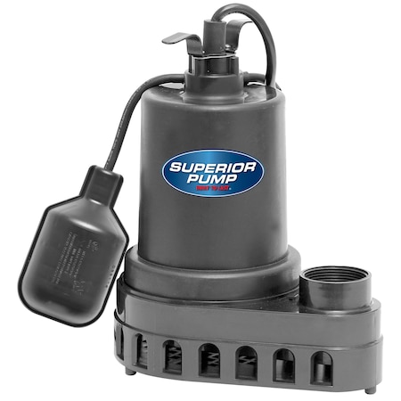 1/2 HP Thermoplastic Sump Pump With  Tethered Float